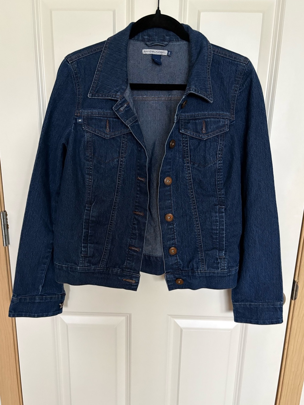 Bandolino Dark Blue Denim Jean Jacket - Classic Button-Front